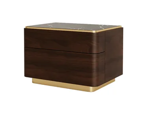 CONCH - Rectangular wooden bedside table with drawers _ ANA ROQUE INTERIORS